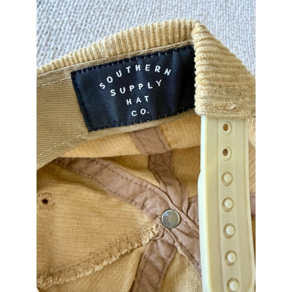 Southern Supply Hat Co Country and Western Corduroy Snapback Hat Tan Rope Cap - Picture 2 of 3
